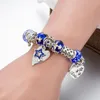 Charmarmband Janyee 2023 Charms med Blue Dream Heart Pulcera Armband för kvinnor DIY PEELS FIT Bangles smycken Drop B22065