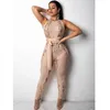 Factory Dames herfstkleding Sexy doorzichtige jumpsuit met lovertjes zonder rug