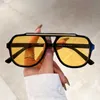 Lunettes de soleil Kammpt Vintage Square Goggle For Men Women Fashion Retro Double Bridge Shades Weets Brand Design Gradient UV400 SUN VERVES G230225