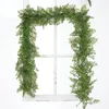 Decoratieve bloemen 180 cm groen plastic kunstmatige hangende klimop blad planten wijnstokken bladeren krans diy voor huizendecoratie tuin feest kerst