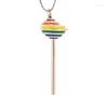 Hanger kettingen K001 Lollipop urn ketting voor as roestvrij staal hekel memory herdenkingscrematie sieraden mannen vrouwen