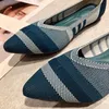 Dress Shoes 2023 Fashion Shallow Loafers Women Knitted Fabric Ballet Flats Driving Sneaker Slip On Moccasin Mesh Single Shoes Spring Autumn 230225