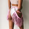 Rokken dames rok roze tassle lederen hoge taille sexy holle out aanpassen feestfestival slijtage boho dansende rand bodemskirts