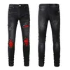 남성 스키니 데님 진 디자이너 Riped Jeans for Mens Distressed Rip Torn Biker Black 20ss 오토바이 조거 지퍼 슬림 피트 스트레이트 홀 힙합 레귤러 록 스트레치