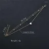 Anklets Two Layers Chain Heart Style Gold/Silver Color For Women Bracelets Summer Barefoot Sandals Jewelry On Foot