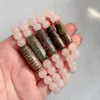 Strand Perles brins naturel tibétain Dzi Agates Bracelet pour femmes Ruyi Guanyin bouddha Reiki pierre bracelets Rose Quartz cristal Bracele
