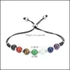 voiture dvr Manchette Naturel 7 Chakra Pierre Femmes Bracelets Romantique Vintage Bohême En Cuir Cristal Yoga Bracelets Pour Les Filles Sier Perles Drop Delivery Dhowi