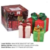 Décorations de Noël 3 pièces 2023 éclairage coffrets cadeaux avec arcs intérieur extérieur vacances sans batterie