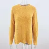 Damenpullover Siskakia Solide Strickoberteile Herbst Winter 2023 Mode Lässig Büro Damen Pullover Pullover Weiß O-Ausschnitt Langarm