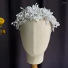 Copricapo di lusso Perle Perline Fascia per capelli da donna Copricapo da sposa Fiori fatti a mano Accessori da sposa