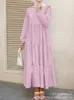 Etniska kläder vintage rufsar muslimska kvinnor klär långärmad vår kalkon marockansk kaftan casual abaya hijab klänningar vestido maxi 230227