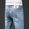 Jeans designer de jeans shorts masculinos de verão fino fino luminoso de luxo de luxo bordado casual tendência de cinco pontos mlku