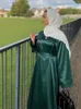 Ubranie etniczne Zwykła muzułmańska sukienka Abaya Dubai Ramadan Eid Casual Abayas for Women Turkish Hiżab Satynowe sukienki islamskie Skromne ubrania Kaftan 230227