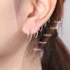 Sterling Simple Ear Bone Hoop Earrings 6-18mm Round Circle Earring Hoops for Women Men