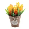 Dekoratif Çiçek Çelenkleri Sahte Fesleğen Lavanta Yapay Çiçek Simüle Saksı Bitkiler 6x6x12cm Sarı Çok Molor Plastik Ev Dekoratio