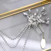 Tocados HP140, accesorios para el cabello de boda de novia de plata, tocado de novia, Tiara con peine, Clips de joyería, tocado