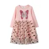 Girl's Dresses Unicorn Princess Girls Dresses Animals Print Winter Cotton Children's Costume Baby Girls Long Sleeve Birds Butterfly Dress 230227