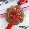car dvr Interior Decorations Lucky Accessories Safety Hanging Mobile Copper Coins Five Emperors Chinese Knot Crafts Decoration Car Pendant D Dhcrz