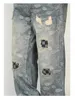 Jeans da uomo Marchio di moda americano Strappato anacardi Stampa scommessa Jeans patchwork Pantaloni larghi dritti da uomo Moda Streetwear Denim Z0225