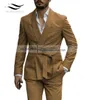 Erkekler Blazers Erkekler Blazer Lüks DesignersTyle Western Taarned Suit Kart Kemeri Smokin Stexedo Beyefendi Doku Düz Renk Benzersiz Tasarım 230227