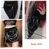 Riemen vrouwen hiphop taille harnas ultra lange riemen mode punkgordel met ketting vrouwelijke grote o ring jeans jurk stijlvolle broek banden riem 316 z0223