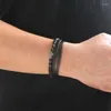 Bedelarmbanden stijl kruisleren armband voor mannen klassieke multi -layer combinatie tijger eye bead cadeau sieraden groothandel