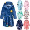 Pajamas Kids Bathrobe Children Clothing Flannel Bath Robe Clothes Baby Girls Boy Cartoon Soft Sleepwear Bath Pajamas Teenager Clothes 230227