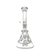 Beaker Narghilè Accessori per fumatori Dab Rig Bong colorato in vetro spesso Swiss Perc Showehead Recycler 14mm Bong con ciotola Banger al quarzo MFE09