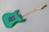 6 Strings Green Electric Guitar with Black Pickguard Floyd Rose Maple Fretboard Customizable