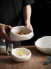 Skålar kreativa specialformade oregelbundna dessert skål keramiska sned kall maträttsida restaurangplatta kryddor