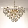 Pendant Lamps Modern Crystal Led Chandelier Lighting Gold Metal Living Room Chandeliers Lights Dining Hanging Lamp Fixtures