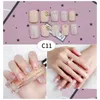 False Nails 41 Designs Fake Artificial 24st Women Finger Nail Kort Långt med lim söt för DIY Drop Delivery Health Beauty Art Salo Dhzcx