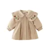 Coat Little Girls Single Breasted Trench Dress Ytterkläder Simple Casual Children's Long Sleeved Khaki Windbreaker