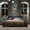 Set di biancheria da letto Blu Sfumato Geometria Moderna arte astratta Set copripiumino di lusso Premium High End 1200TC Cotone Morbido 4 pezzi Lenzuolo