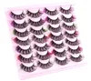 14 Pairs Colorful False Eyelashes Extension Reusable Wispy Thick Colored Strip Lashes Dramatic Fluffy Eye Lash