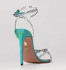 Perfect Summer Dance Plexi Sandales Chaussures Ornées de Cristal Cheville-Strap Talons Hauts Aquazzura Slingback Party Mariage Lady Pompes EU35-43