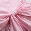 Girl's Dresses New Girl Pink Vintage Floral Dresses Fly Sleeve Princess Dress For Kids Appliqued Girls Clothing W0224