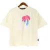 Camisa Mens Designer Palm Womens T-shirt Shark Coconut Print Crewneck Casual Manga Curta Tamanho S / m / L / XL