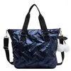 Evening Bags Casual Shoulder Bag Quilted Crossbody With PomPom Messenger Large Capacity Cotton Padded Ladies Tote Hand