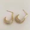 Hoopörhängen Uilz Fashion Style Micro Mosaic Zircon Delicate Gold Color Geometric Earring Bride Wedding Ear Jewelry 2023