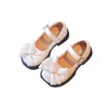 First Walkers Autumn Girls Leather Shoes Fashion Bow Love Pearl Little Girl Shoes Flat Heels Kids Infant Princess Shoes Size 2335 230225