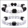 auto dvr fili di perline 10 pezzi / set naturale 8 mm howlite lava zircone cubico pietra perline bracciale regali per uomo donna gioielli fatti a mano goccia delive dhyxb