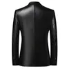 Men's Suits & Blazers Plus Size Men PU Leather Suit Jacket Motorcycle Fashion Casual Blazer Jackets Male Spring Autumn Black Leisure Coats