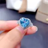 Flower Topaz Diamond Ring 925 Sterling Silver Engagement Wedding Band Rings for Women Män lovar Finger Jewelry Gift