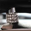 Interiördekorationer 4st/Lot Universal Cylindrical Type Crystal Car Seat nackstöd Kull Charm Charm Rhinestone Accessory Style