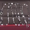 Ketten Echte Reine 18K Farbe Weiß Mehrfarbige Goldkette 1,2 mmW Lippen Link Frauen Frau Wohlhabendes Geschenk Frauen Halskette ChainChains