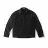 2023 New Plouse Men's Disual Drapt and Autumn Ghost Piece Overshirt Cotton Nylon Tela Mens Street Fashion Shirt All Black Armbandnkij Stirts