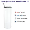 US stock rechte 20oz sublimatie tumbler blanco roestvrijstalen mokken diy vacuüm geïsoleerde autoliefhebbers koffie 2 dagen levering bb0227