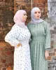 Casual Dresses Women Beautiful Muslim Waist Wave Point Small Fresh Dress Long Sleeve Plus Size