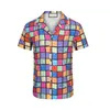 Summer Mens Shirts marka projektantka drukowana koszulka vintage Men Summer Town Kołnierz męska koszula uliczna odzież streetwear
